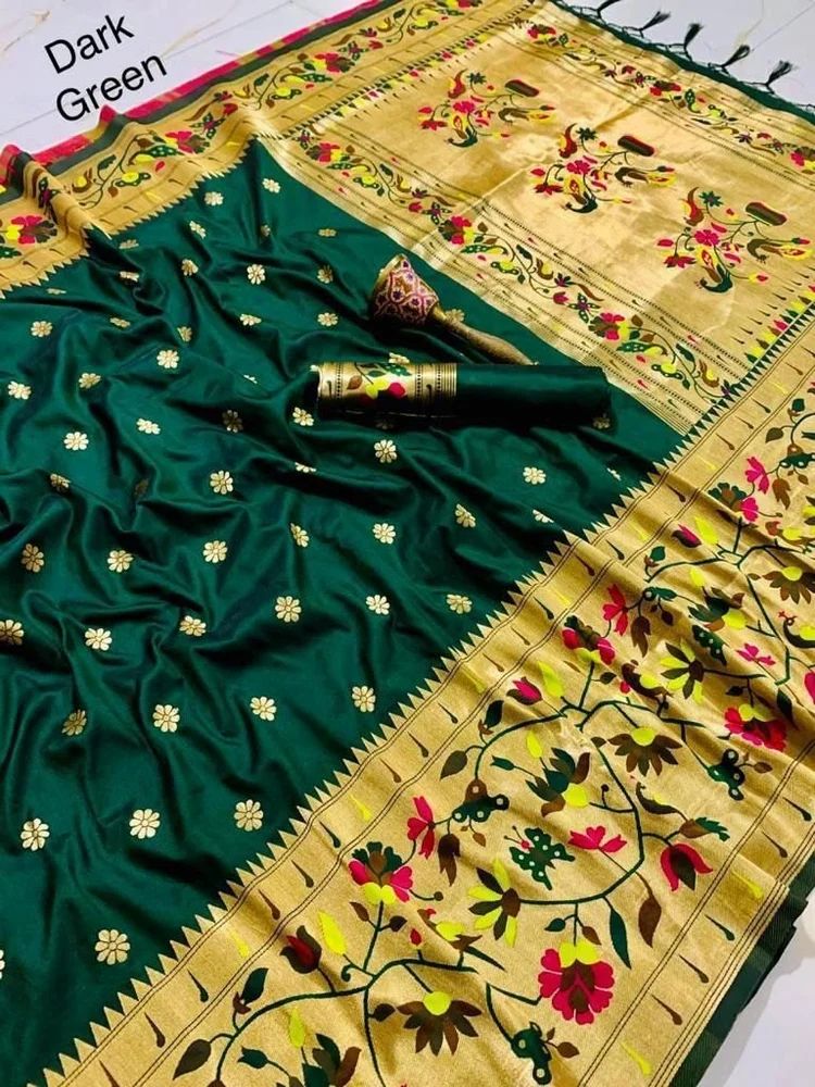 PURE SOFT KANCHIVRAM PETHANI MINAKARI BORDER SILK SAREE