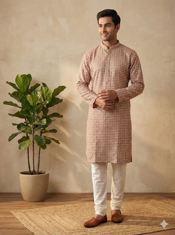 Royal Chickenwork Men Kurta