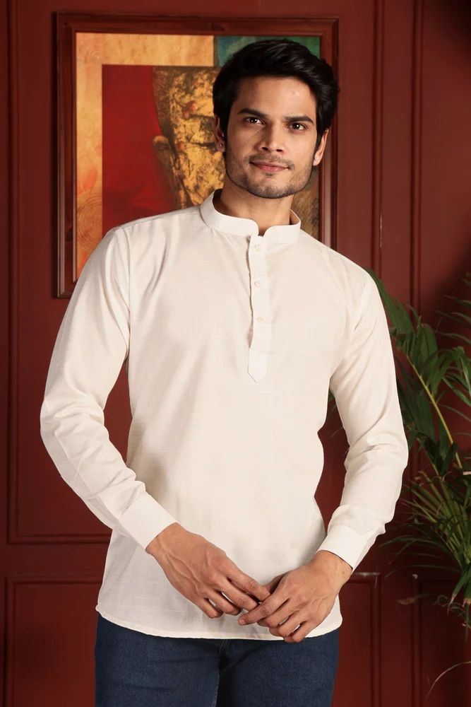 Plain Mens Short Kurta