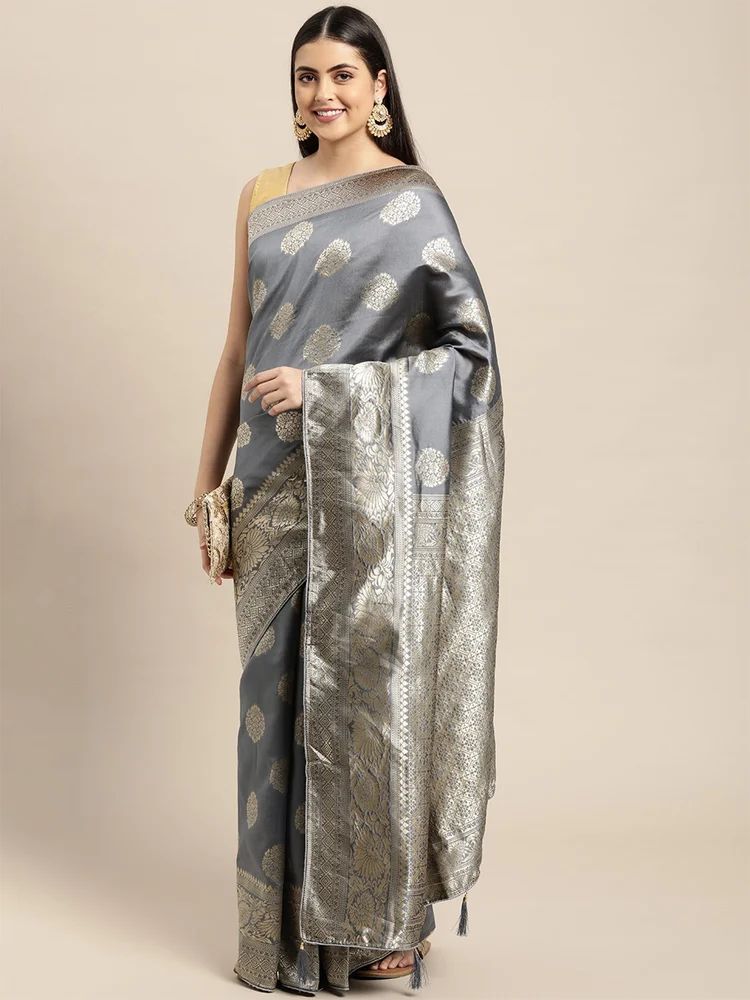 Banarasi Silk Saree with Golden Zari Work