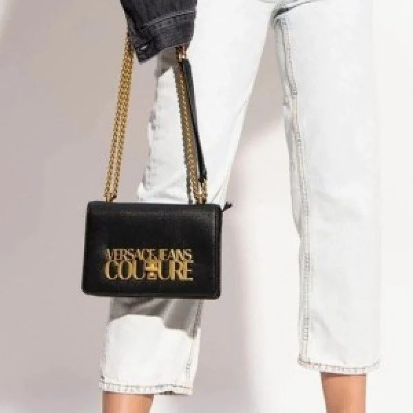 Versace Jeans Couture Saffiano Lock Crossbody Bag With OG Gift Box & Dus