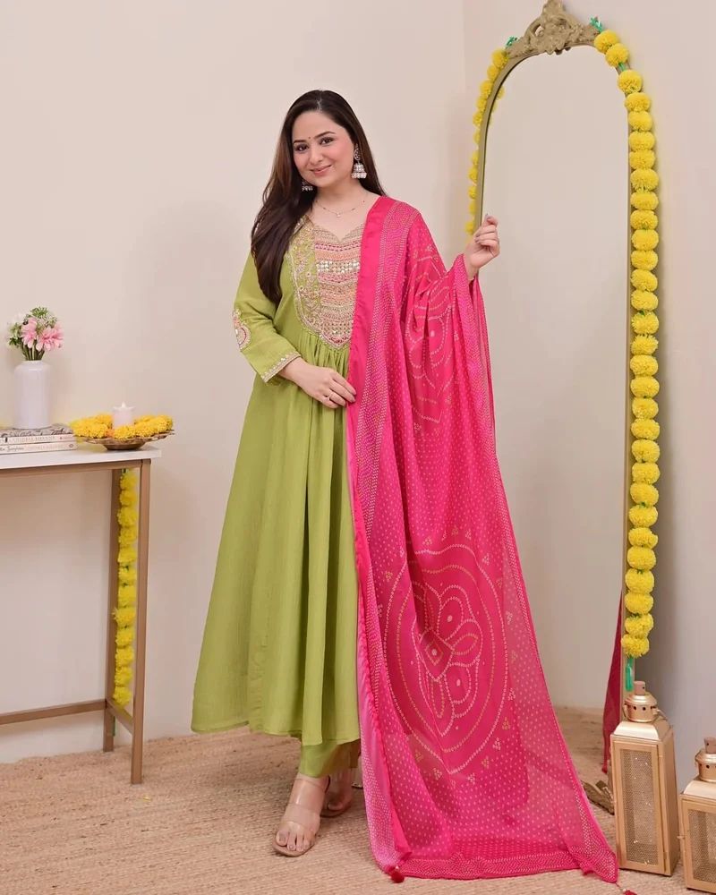 Gown Pant Dupatta Set