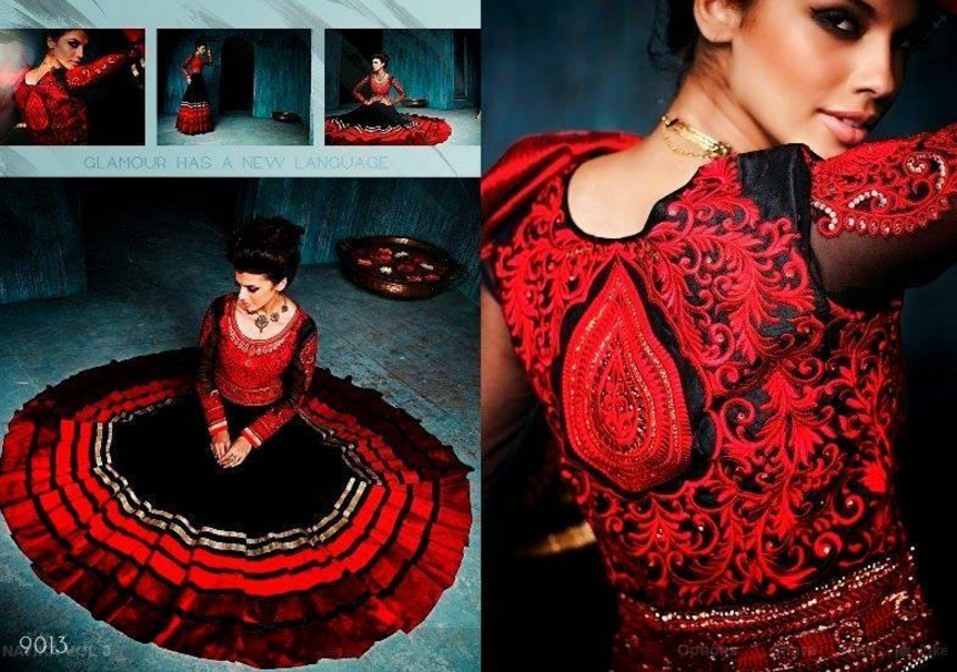 Net Semi Stitched Suit D No 9013