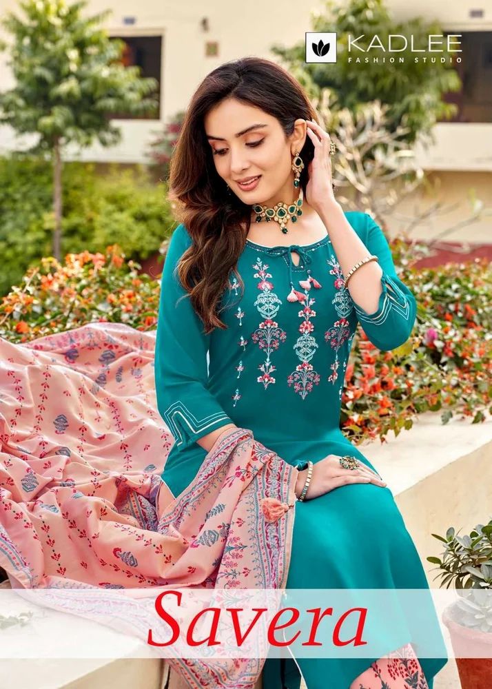 Rayon Kurti Pant Dupatta Set