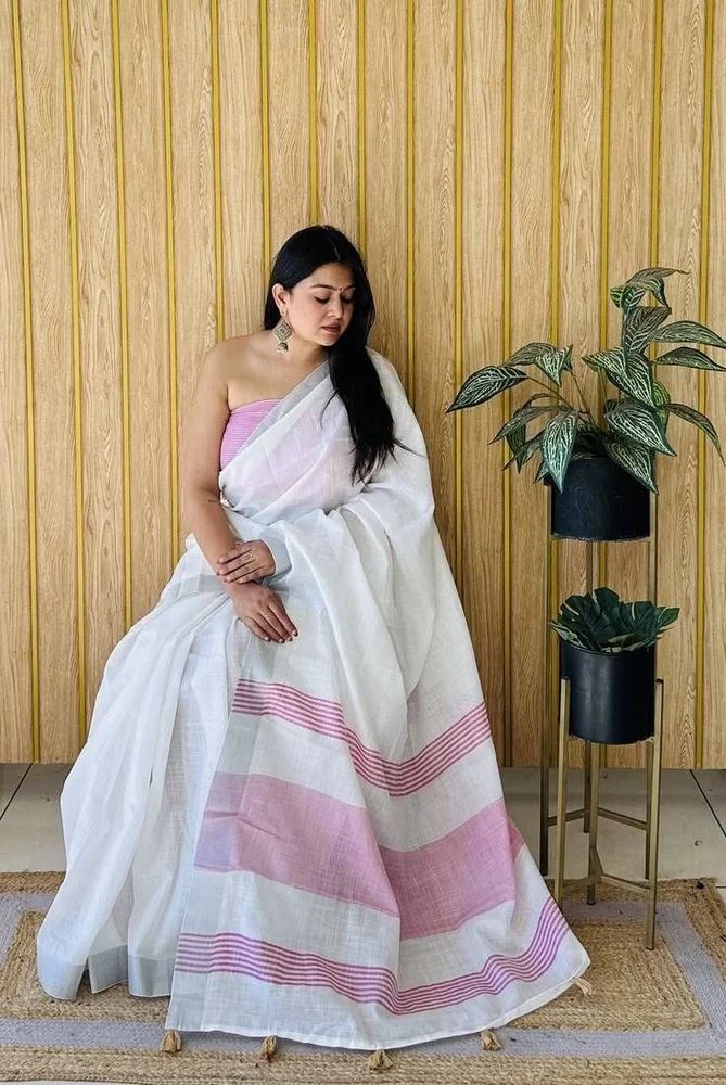 Linen Cotton Saree
