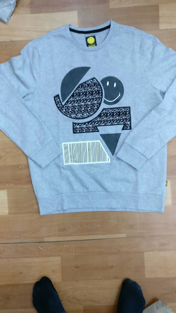 Light Blue Wool Mens Full Sleeve T Shirts