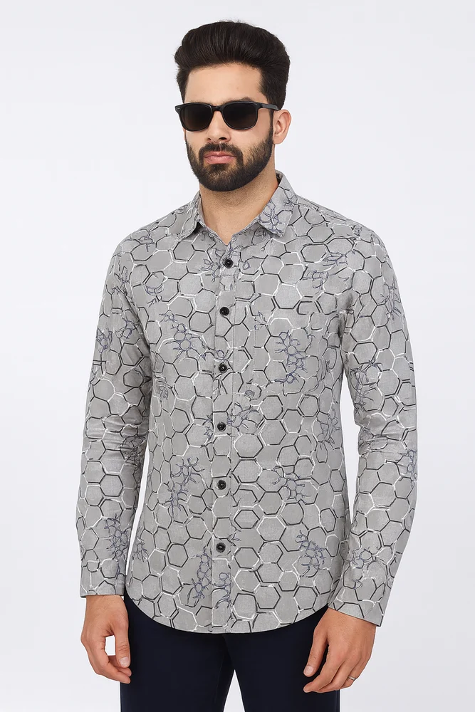 Men Cotton Print Shirt