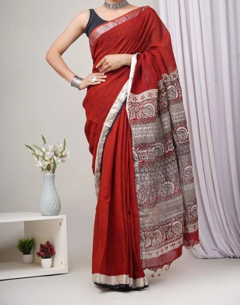 Linen Cotton Saree
