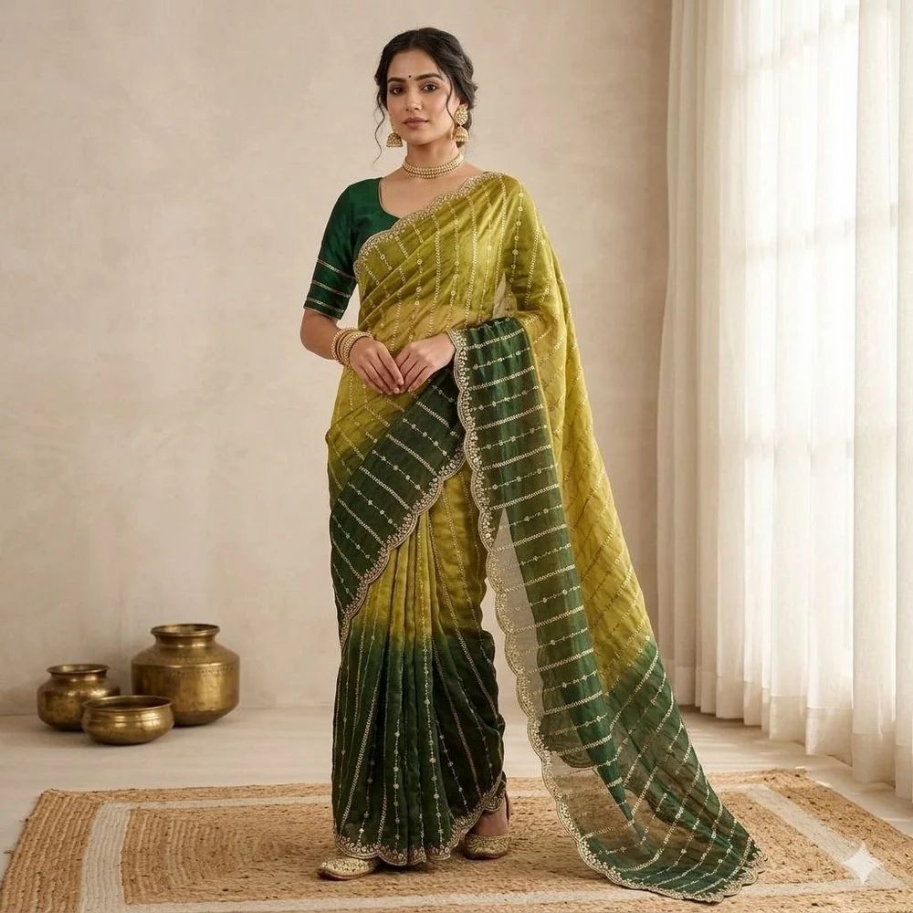 Space silk saree