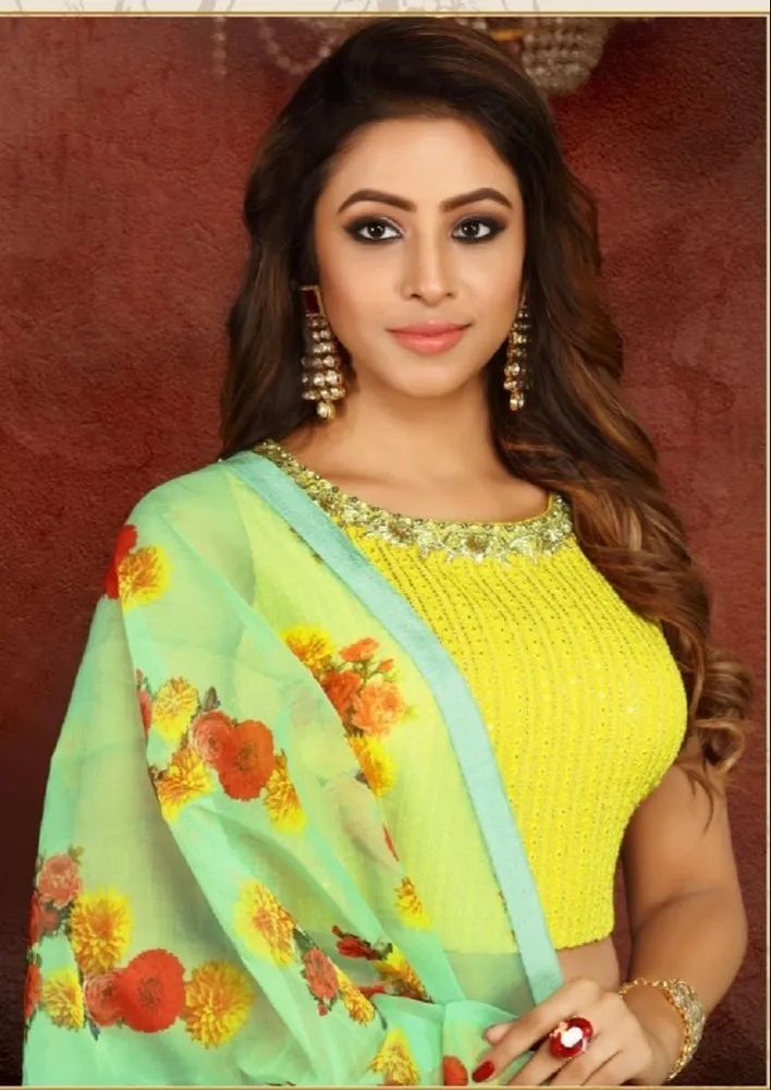 Ladies Yellow Festive Lehenga Choli