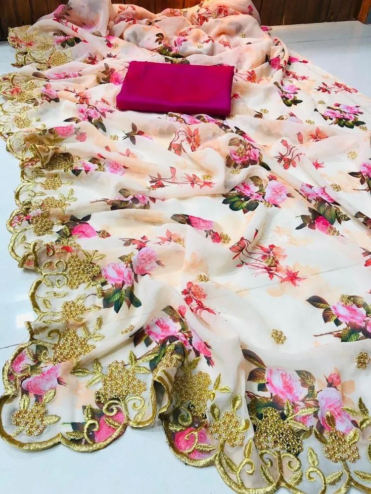 Ladies Blooming Georgette Saree
