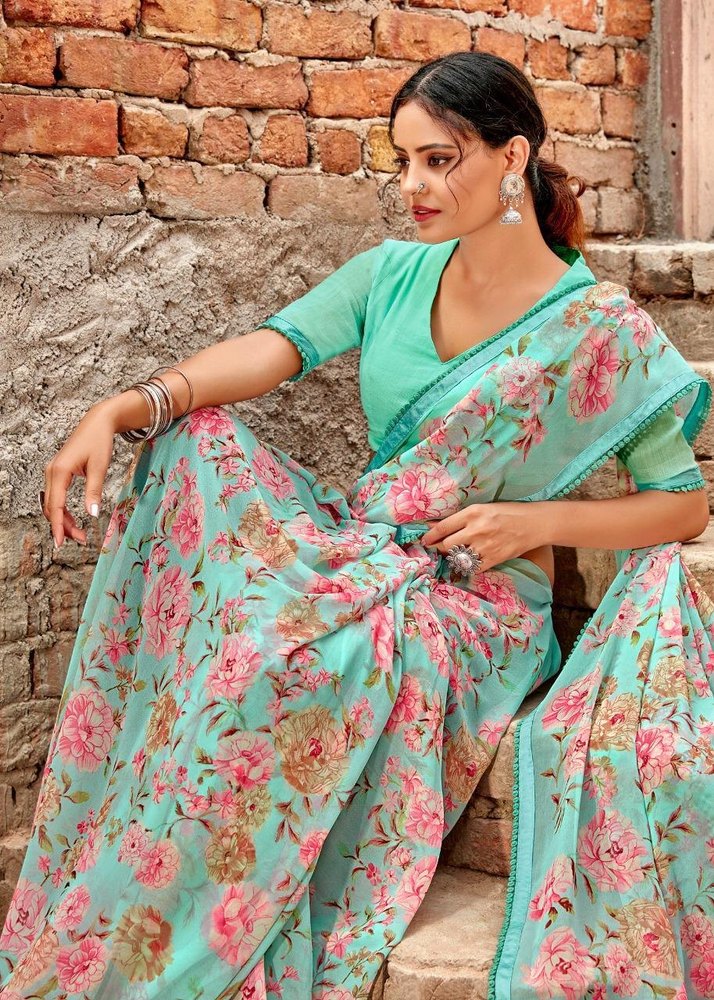 Ladies Fancy Georgette Printed Saree