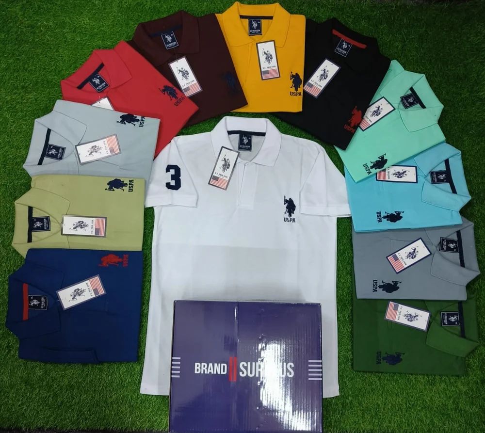 Mens Yellow Polo T Shirt
