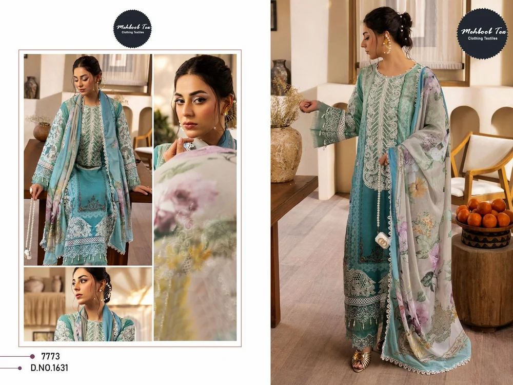 Embroidered Unstitched Ladies Dress Material