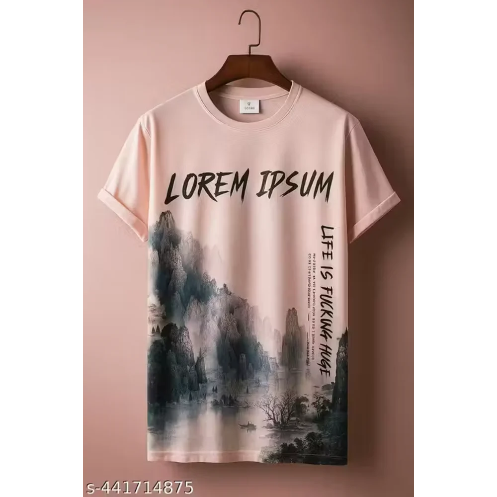 Men Lycra Light Pink T Shirts