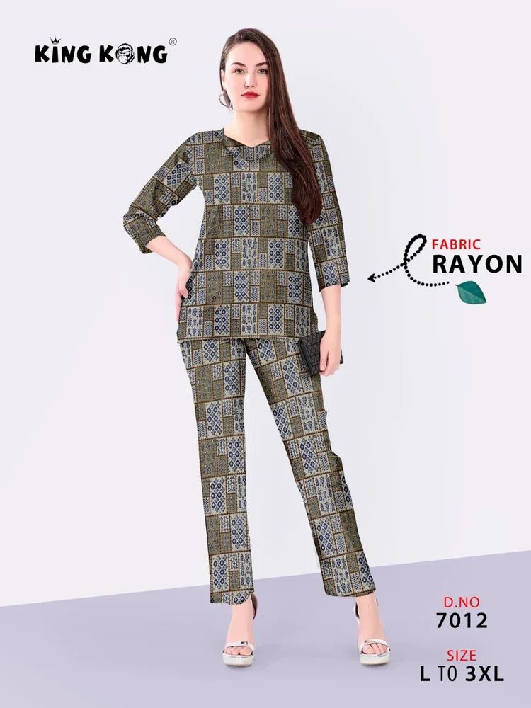 Chic Coordinates: Mini Printed Rayon Set from L to 3XL