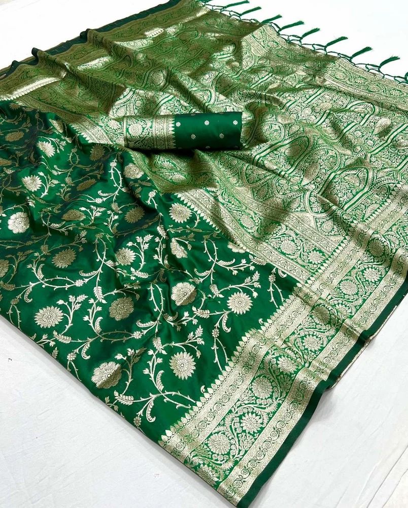 PURE SOFT BANARASI SILK ZARI AND RICH PALLU DESIGNER SAREE AT WHOLESALE PRICE