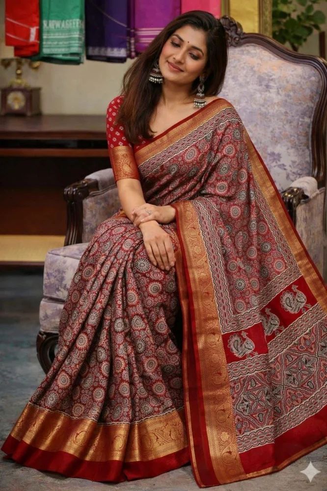 Ajrakh Saree