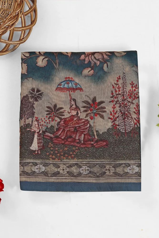 nilshahi chanderi cotton saree