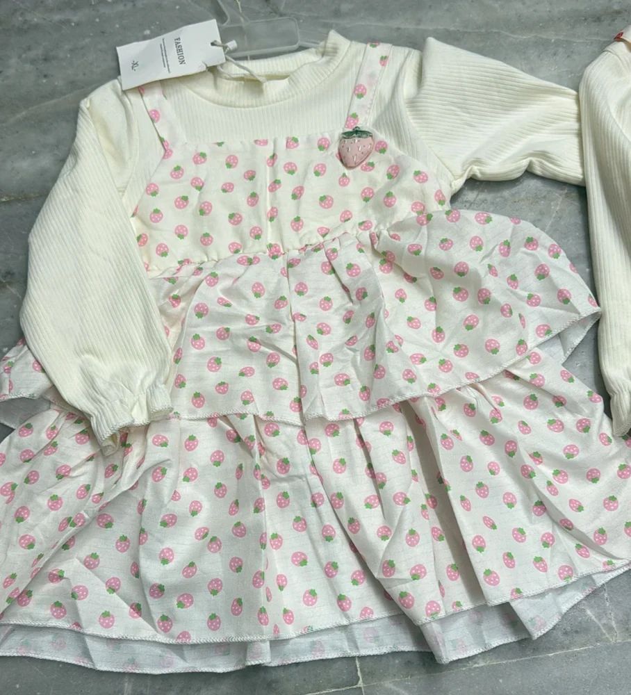 Girls Imported Cotton Frock - Printed (Full Sleeve, Casual Wear)