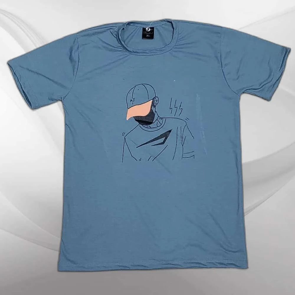 Men Cap Style Printed T Shirt