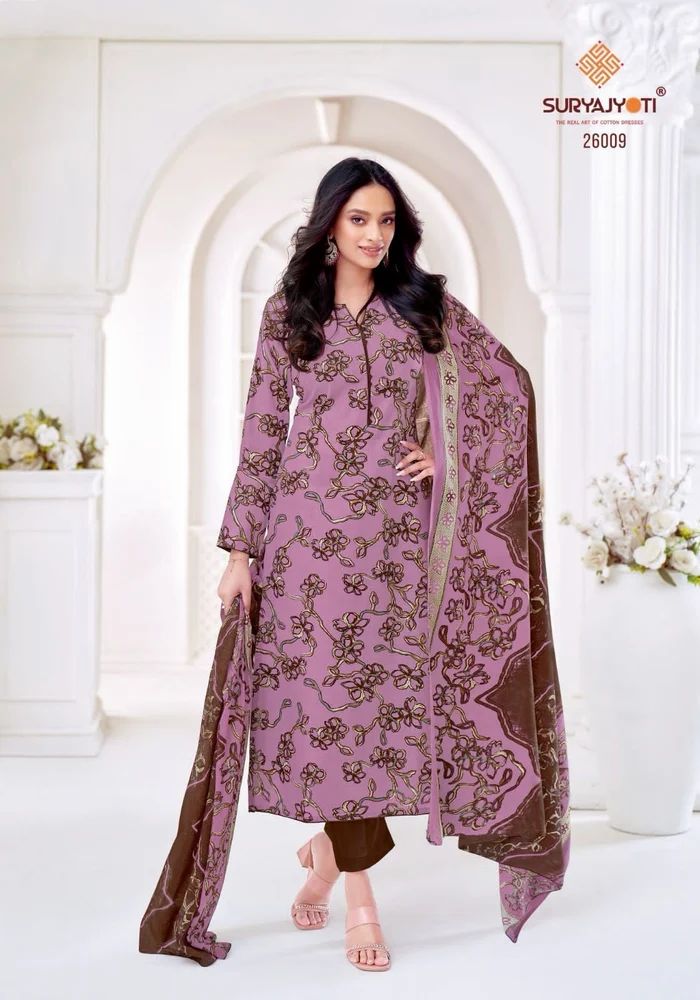 SURYAJYOTI NARGIS VOL-26 CAMBRIC COTTON DRESS MATERIAL AT WHOLESALE PRICE