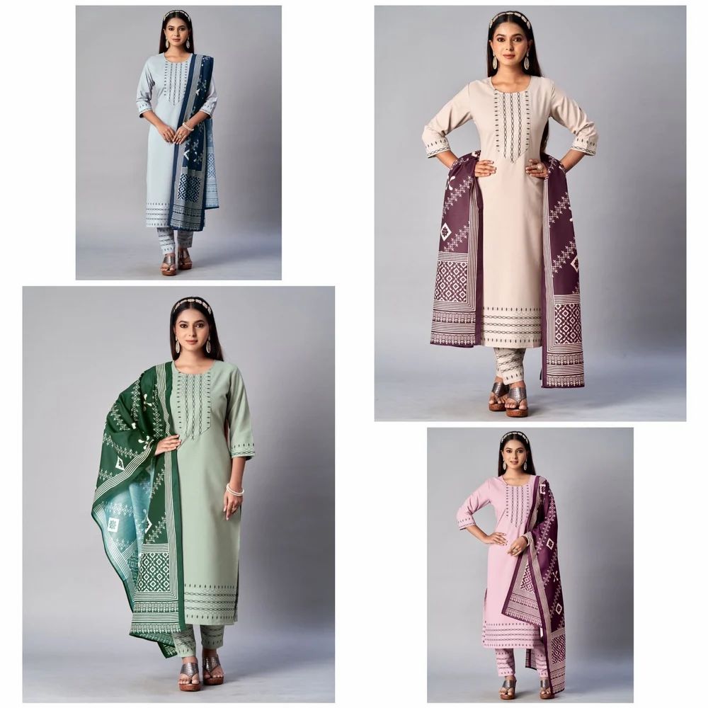 ladies kurti pant set with dupatta