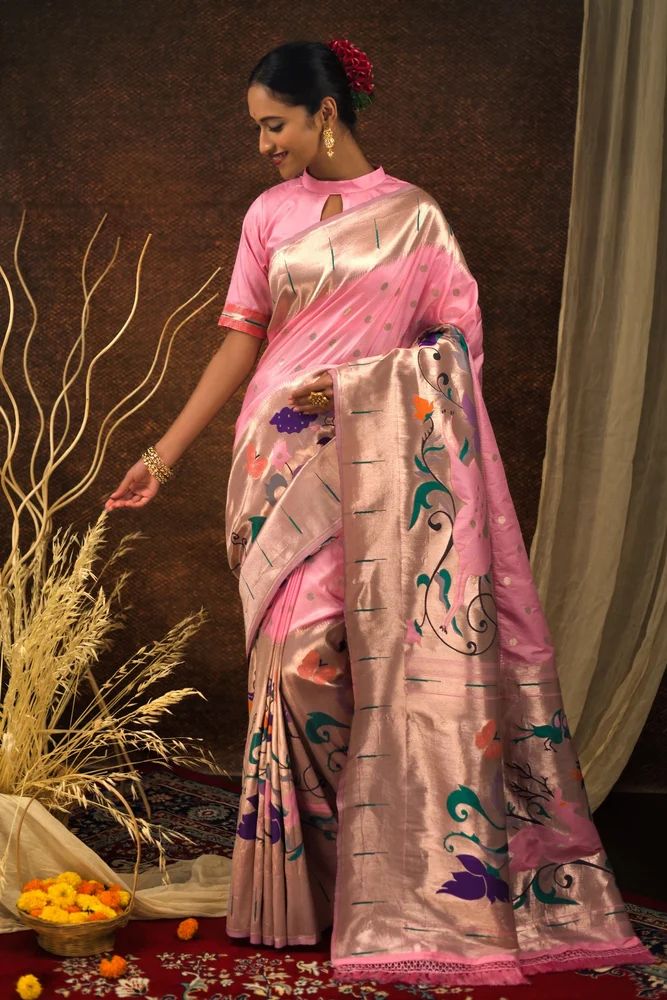 Ladies Blue Paithani Saree