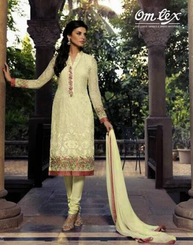 Pure Semi Stitched Embroidered Chiffon Suit D No 02