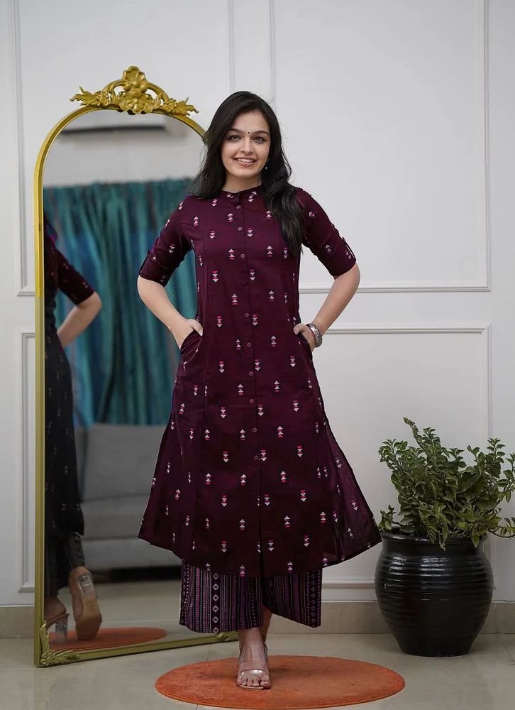 beautiful foli work kurti with plazo pant