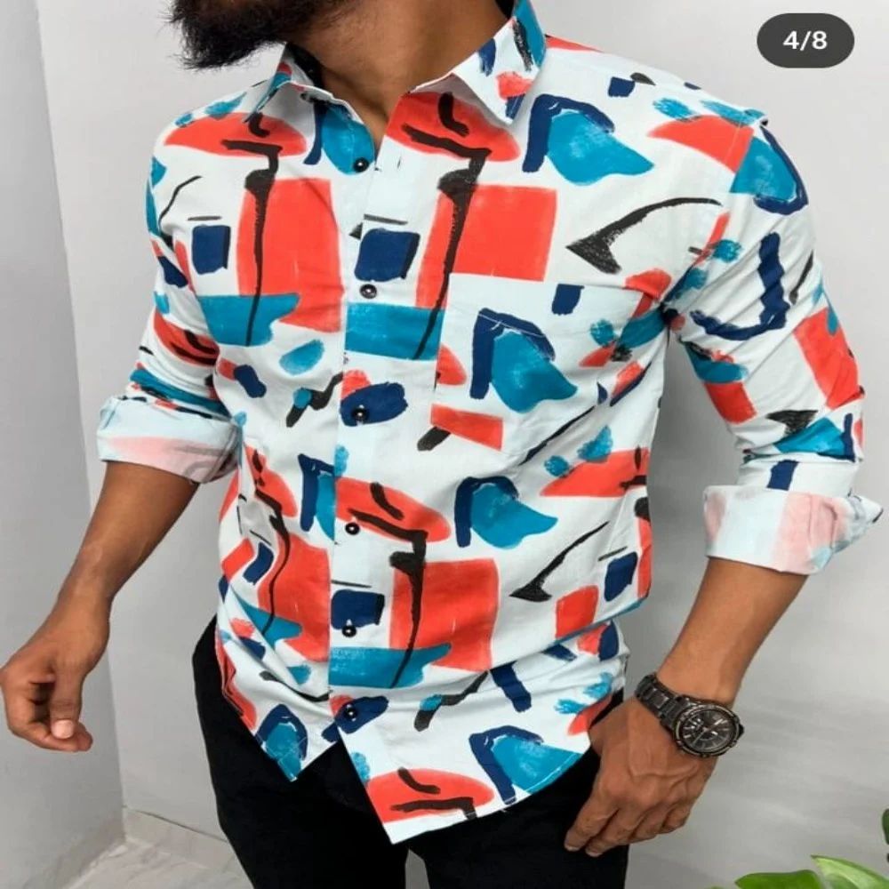 Full Sleeve Mens Printed Shirts, Cotton