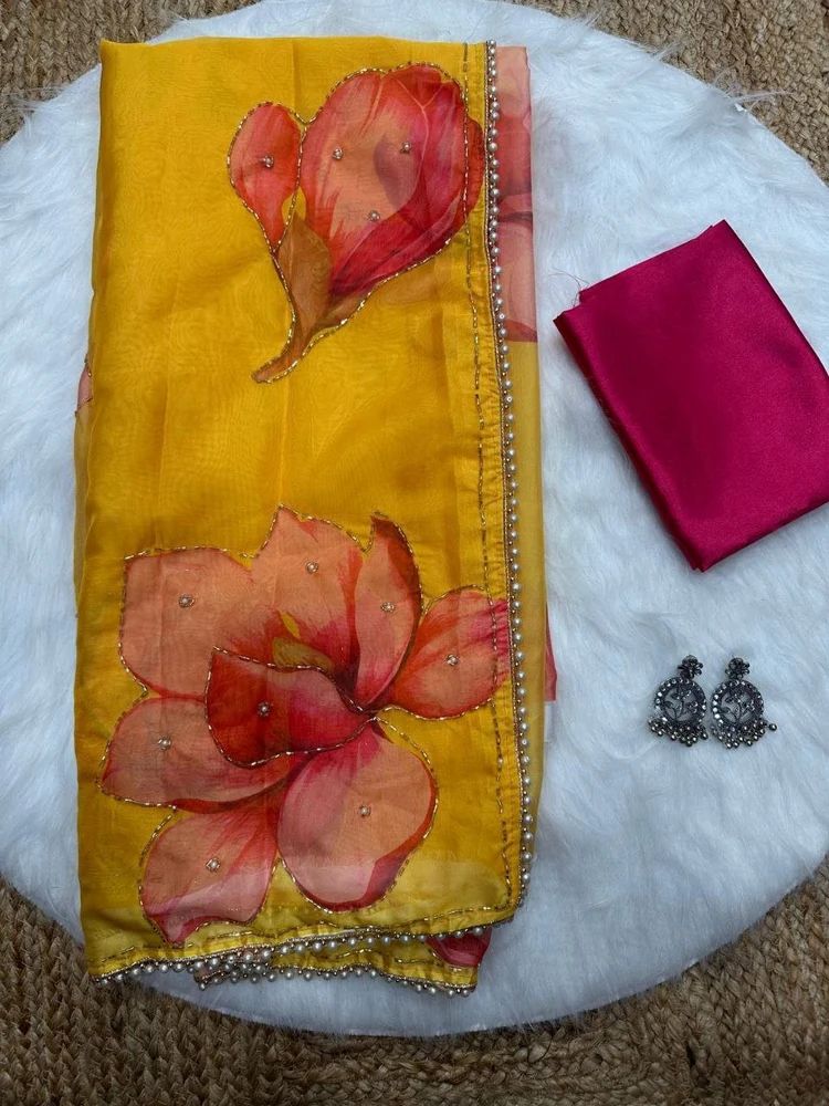soft Tebi silk digital printed  saree