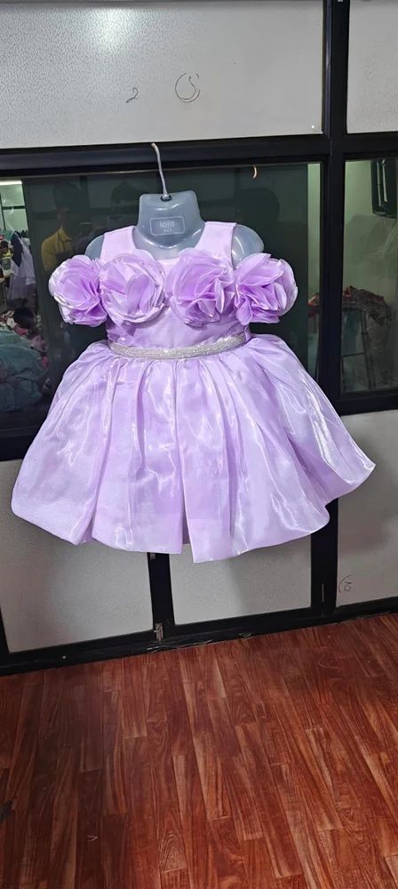 Girls Party Wear Frocks, Crystal Satin, 2 -6 years