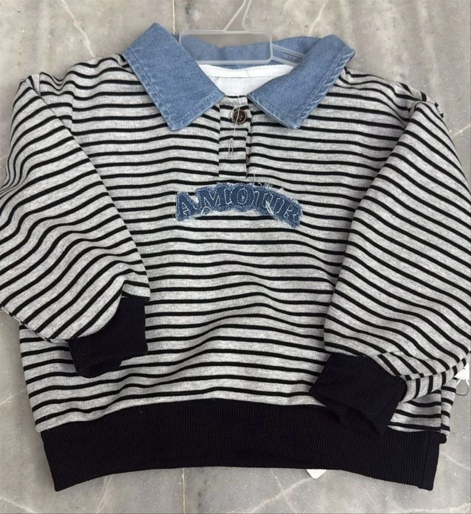 Girls Lining Daily Wear Full Sleeve T Shirt