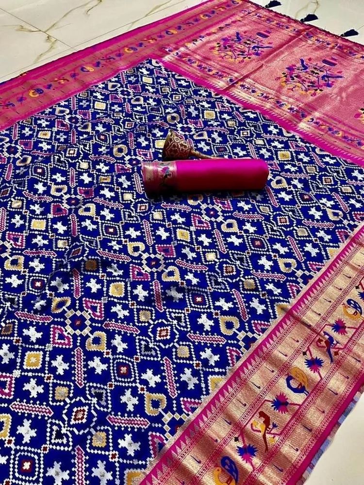 PURE SOFT KANCHIVRAM PATOLA PETHANI SILK MINAKARI BORDER SAREE AT WHOLESALE PRICE