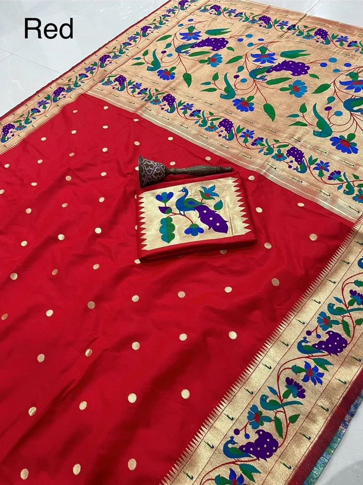 PURE SOFT KANCHIVRAM PETHANI SILK MINAKARI WEAVING SAREE
