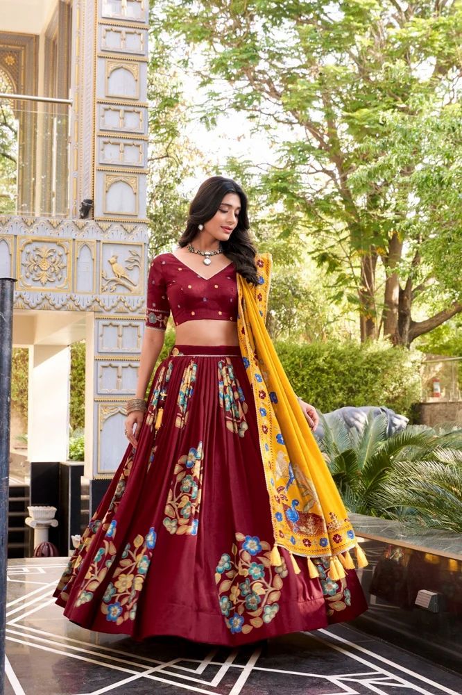 TRENDY CULTURE'S "Tasar Silk Lehenga Choli"
