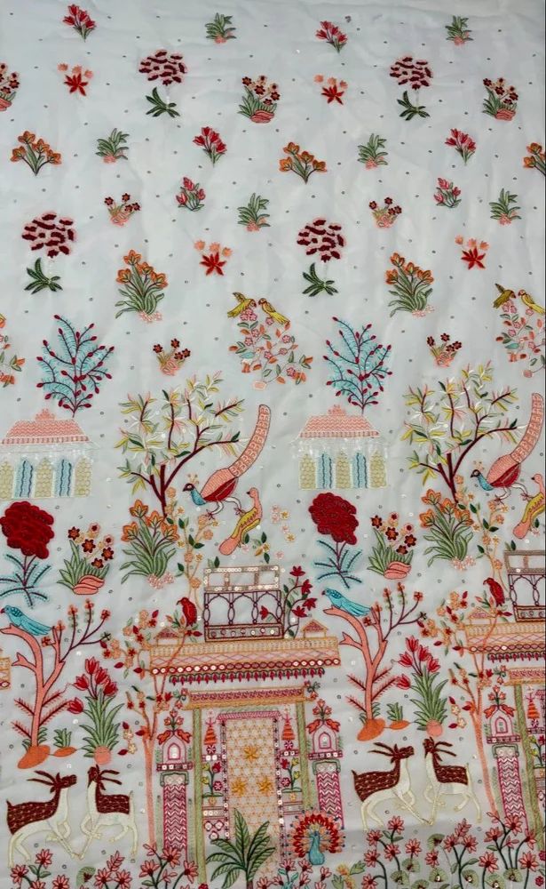 Beautifull embroidered georgette fabrics