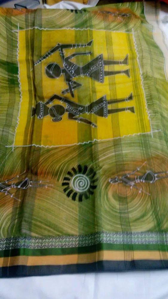 Tant Cotton Hand Painted Saree