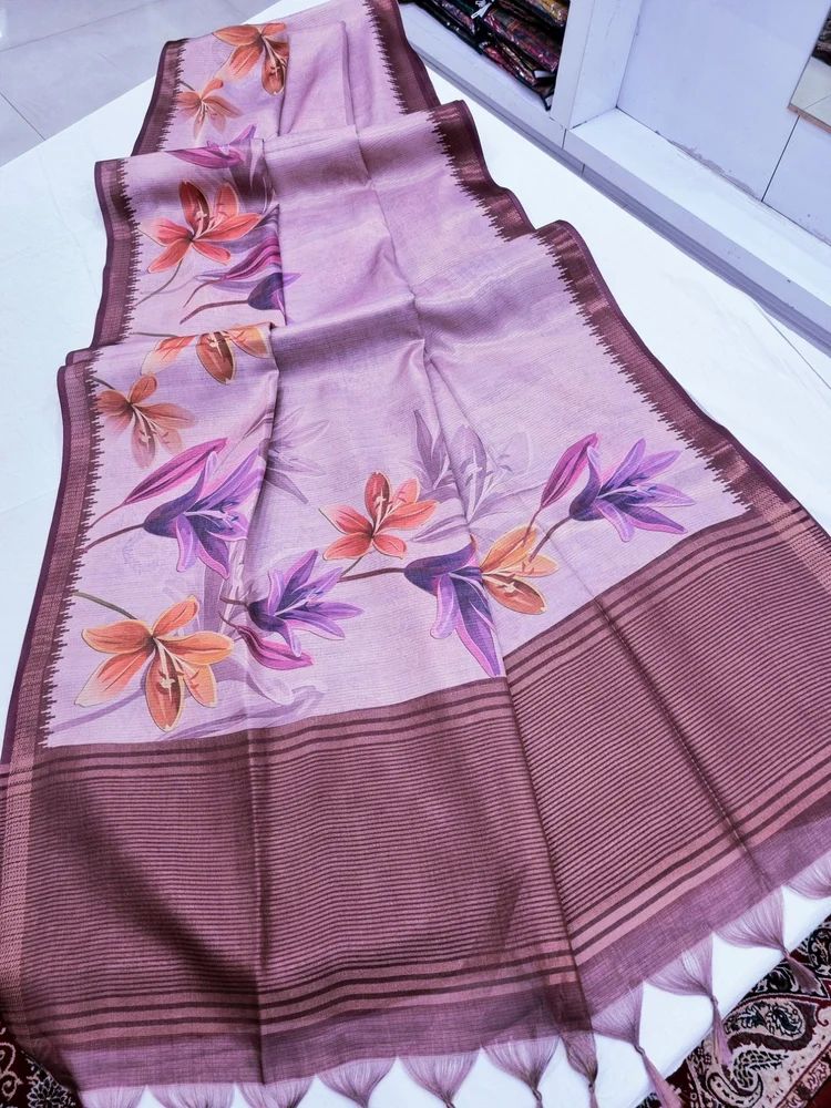 Soft Maheshwari Mango Tissue Silk Saree