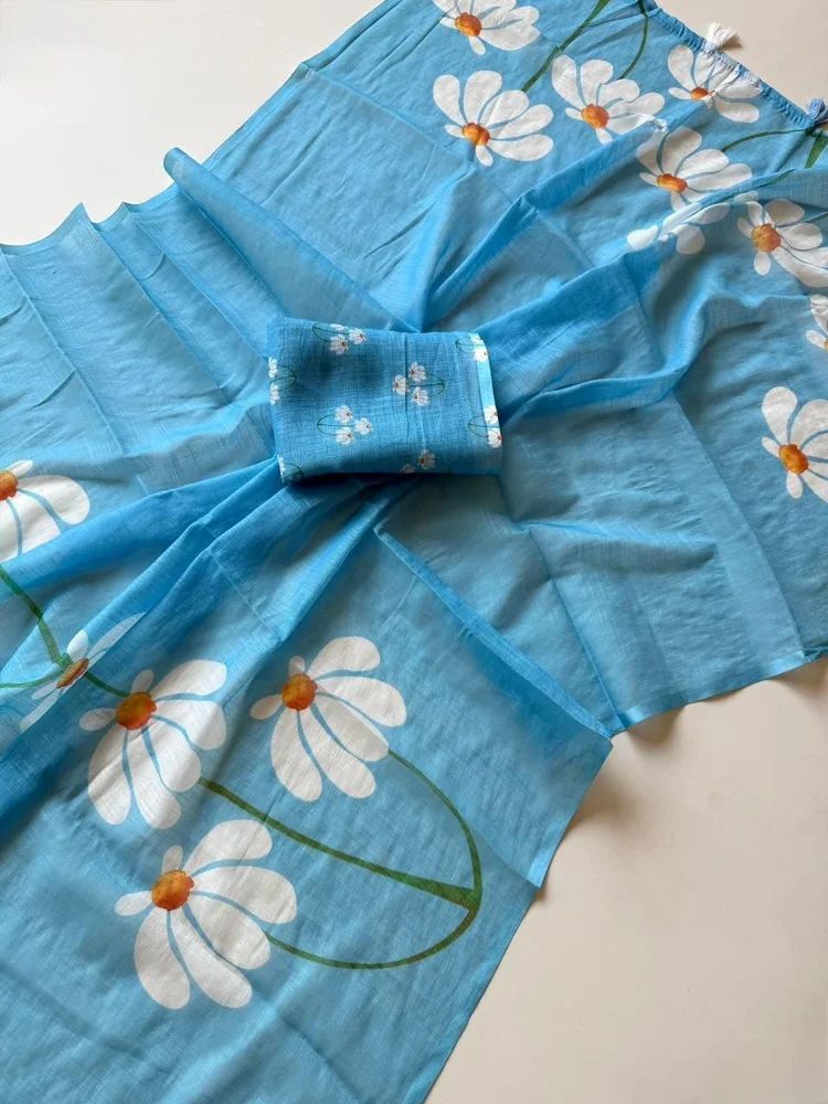 Floral Digital Printed Sarees