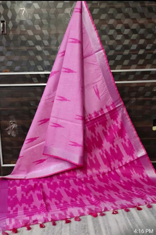 Linen Cotton Ikkat Saree