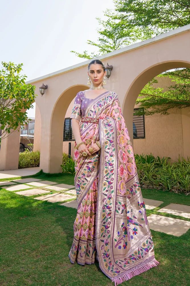 Purple Paithani Saree