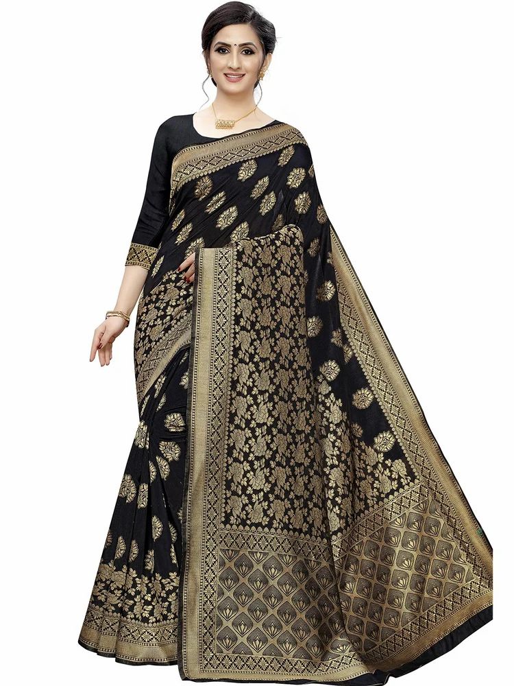 Cotton Silk Saree with Golden Zari Border