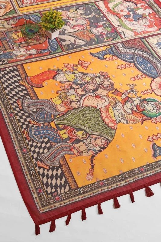 Rang Gajraj Chanderi Saree