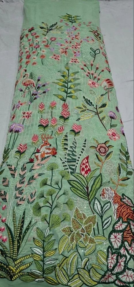 Light Green Lehenga fabrics