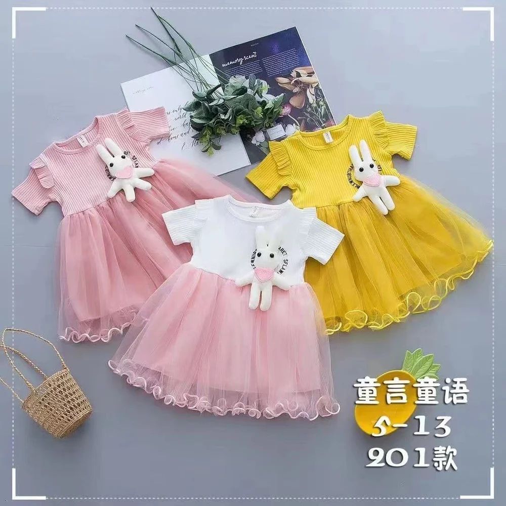 Embroidered Designer Kid Party Wear Frock, Imported