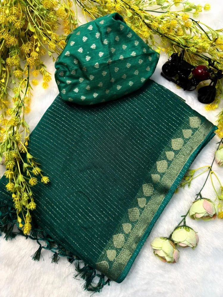 Soft chinon silk sarees  with jari weaving saree