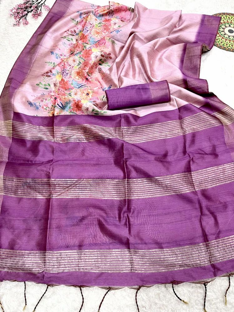 Women's Soft Cotton Silk Saree with zari weaving border