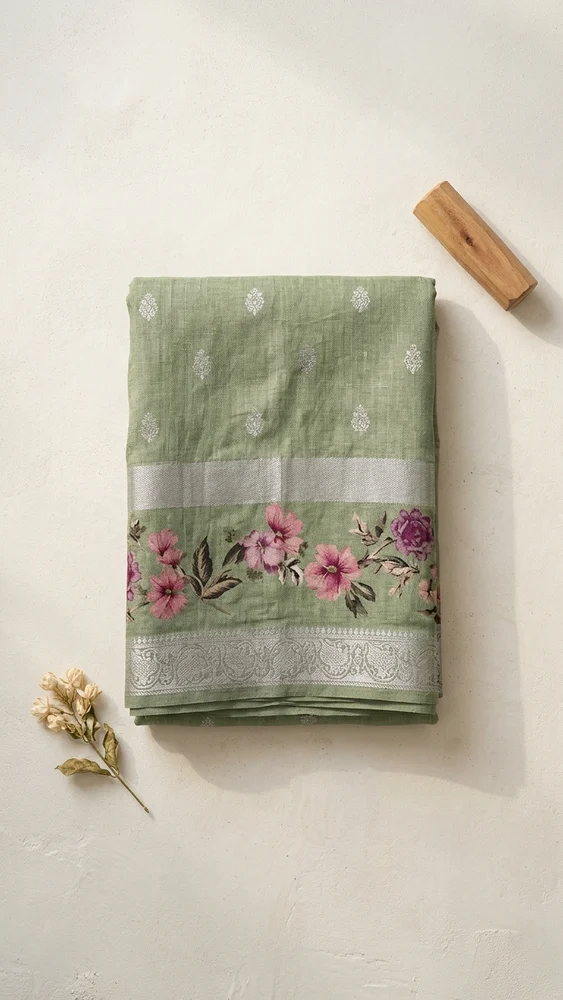 Weightless Georgette Saree - Green